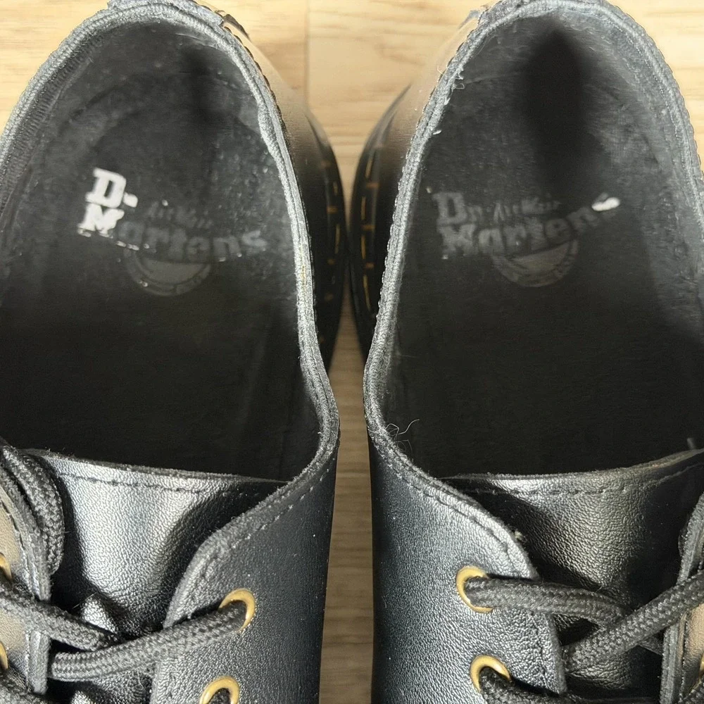 Dr Martens Shoes Men Size 7 Black Zavala Lo Derby Leather 3-Eye Round Toe Preppy